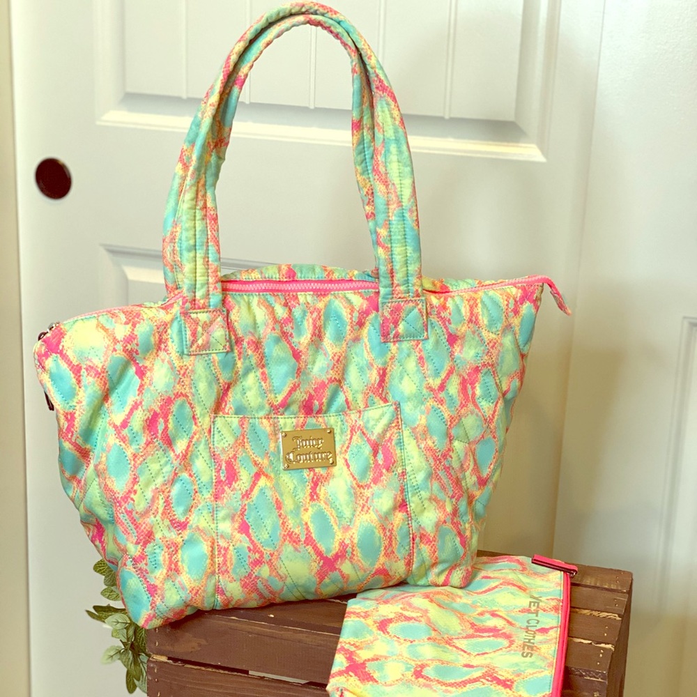 Juicy Couture Lightning Stitch Quilted Gym Bag